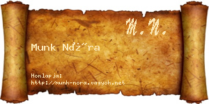 Munk Nóra névjegykártya